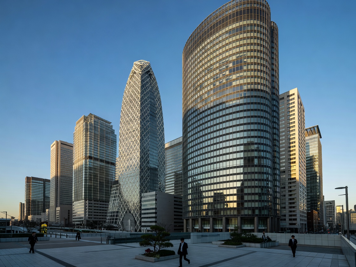 Japanese corporate towers in Shinjuku Tokyo