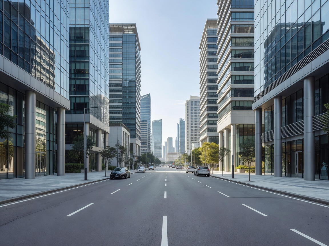 Pristine and spotless modern streets of downtown Singapore