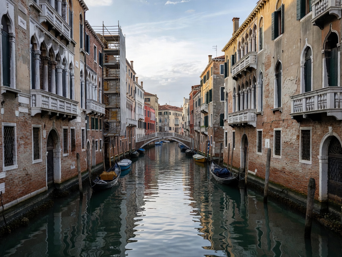 Historic Piazza San Marco Venice with marble architecture where pigeon feeding is forbidden